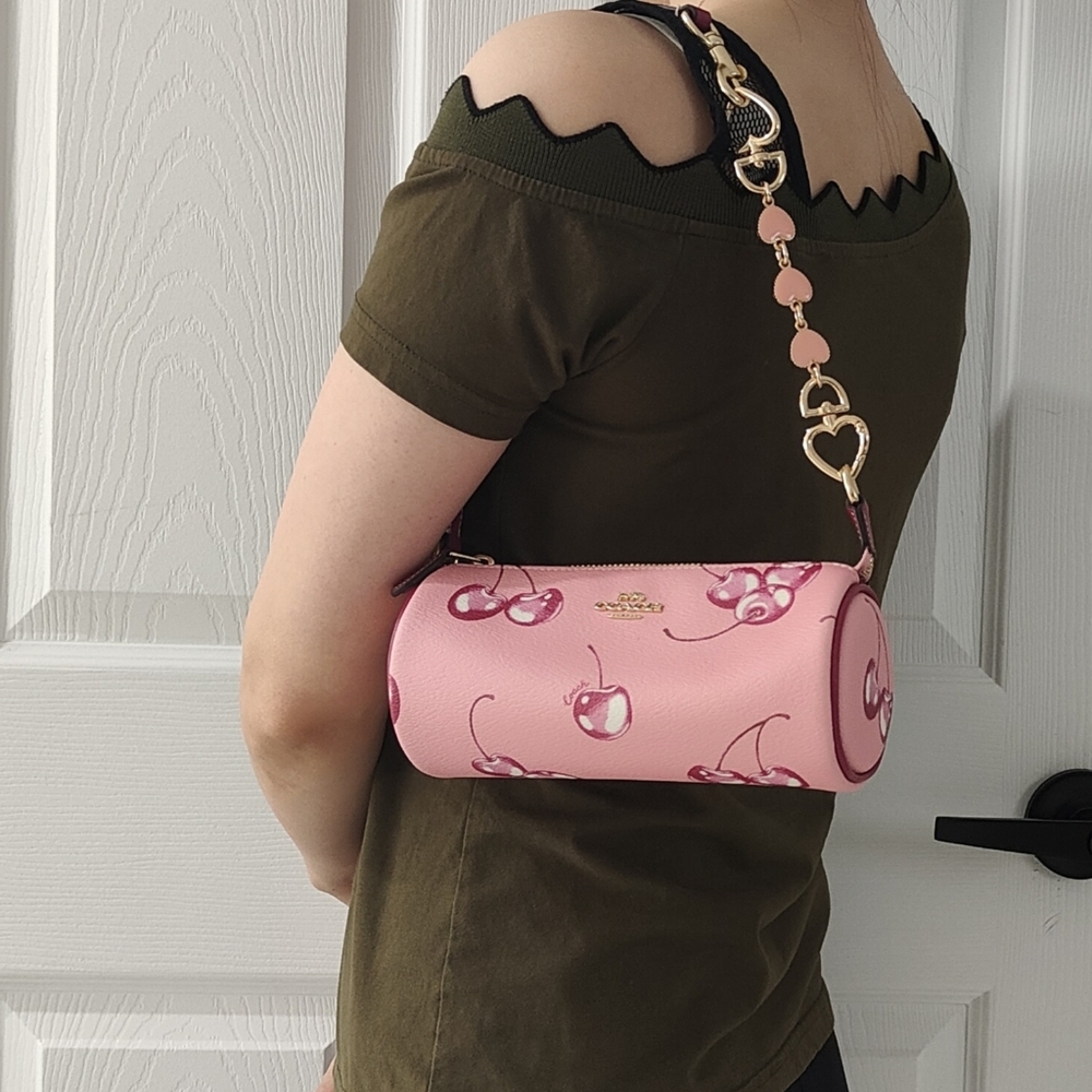🍒Nolita Barrel Bag With Cherry Print with Free Extender